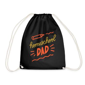 Homeschool Papa Vater Homeschooling Vatertag - Turnbeutel - Schwarz - Vorne