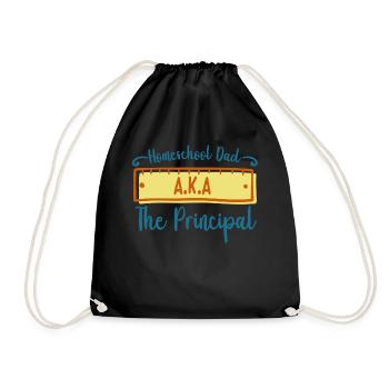 Homeschool Papa The Principal Homeschooling - Drawstring Bag - black - Front
