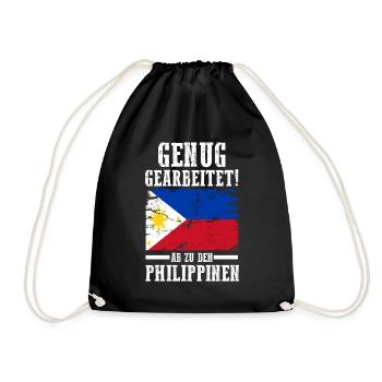 Urlaub Filipino Philippinen - Turnbeutel - Schwarz - Vorne