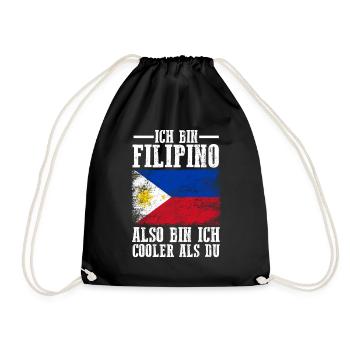Philippinen Filipino Philippinisches - Turnbeutel - Schwarz - Vorne