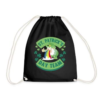 St Patrick's Day Team Irish Gaelic Ireland - Drawstring Bag - black - Front