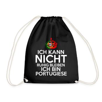 Portugal Portugiese Portugiesisches - Turnbeutel - Schwarz - Vorne
