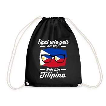 Filipino Philippinisches Philippinen - Turnbeutel - Schwarz - Vorne