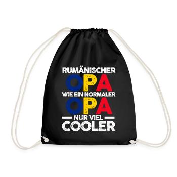 Rumänischer Opa Rumäne Rumänien - Turnbeutel - Schwarz - Vorne