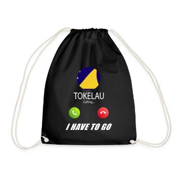 Tokelau calls on Lusiger flags saying - Drawstring Bag - black - Front