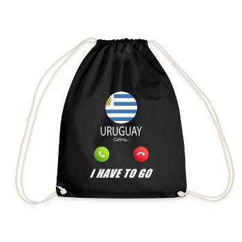 Uruguay calls lusiger flags saying - Drawstring Bag - black - Front