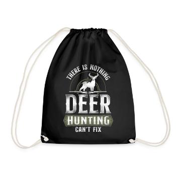Buck Deer Hunting Hunter Vintage - Drawstring Bag - black - Front