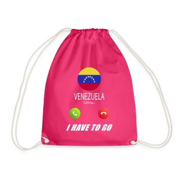 Venezuela calls lusiger flags slogan - Drawstring Bag - fuchsia - Front
