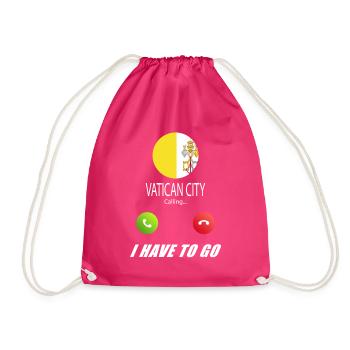 Vatican City calls lusiger flags saying - Drawstring Bag - fuchsia - Front