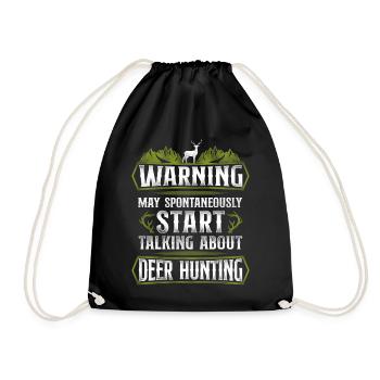 Buck Deer Hunting Hunter Vintage - Drawstring Bag - black - Front