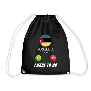 Mozambique calls to Lusiger flags - Drawstring Bag - black - Front