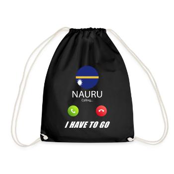 Nauru calls to Lusiger flags saying - Drawstring Bag - black - Front