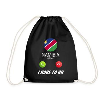 Namibia ruft an Lusiger Flaggen Spruch - Turnbeutel - Schwarz - Vorne