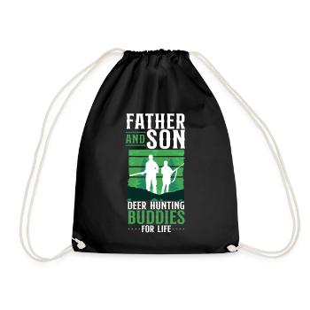 Cerf chasse chasseur père - Sac de sport léger - noir - Devant