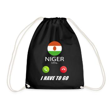 Niger ruft an Lusiger Flaggen Spruch - Turnbeutel - Schwarz - Vorne