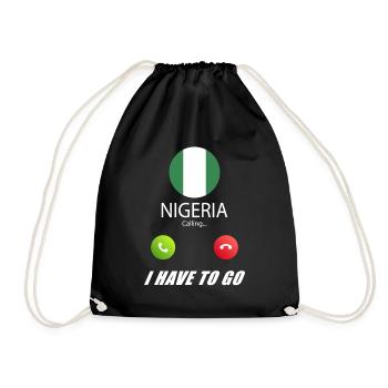 Nigeria calls lusiger flags saying - Drawstring Bag - black - Front