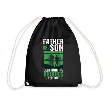 Buck Deer Hunting Hunter Father - Drawstring Bag - black - Front