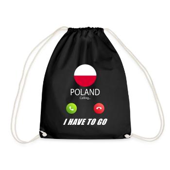 Poland calls to Lusiger flags slogan - Drawstring Bag - black - Front