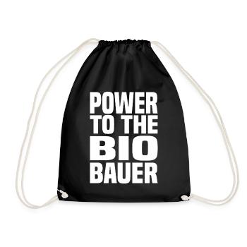 Power To The Bio Bauer - Turnbeutel - Schwarz - Vorne