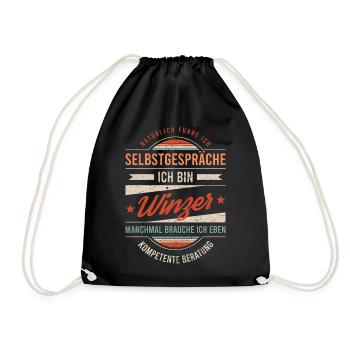 Winzer Arbeitskollege Kollege Geschenk Retro - Turnbeutel - Schwarz - Vorne