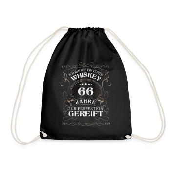 Whisky 66. Geburtstag 66 Jahre Sprüche bin wie - Turnbeutel - Schwarz - Vorne