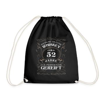 Whisky 52. Geburtstag 52 Jahre Sprüche bin wie - Turnbeutel - Schwarz - Vorne