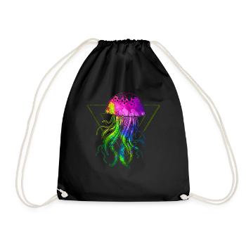 Bunte Qualle - Turnbeutel - Schwarz - Vorne