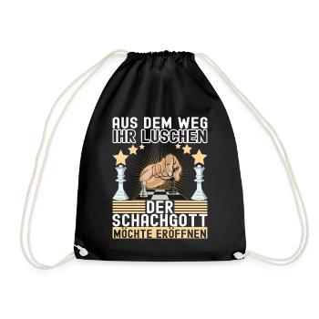Schach Schachspieler - Turnbeutel - Schwarz - Vorne