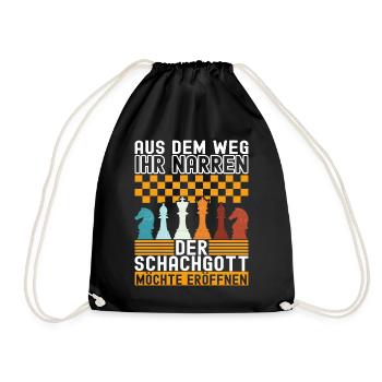 Schach Schachspieler - Turnbeutel - Schwarz - Vorne