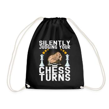 Schach Schachspieler - Turnbeutel - Schwarz - Vorne
