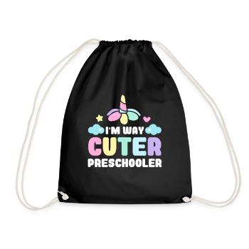Preschool Kids Back to School Way Cuter for Girls - Drawstring Bag - black - Front