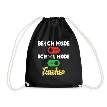 Back to School Teacher School Mode On Education - Drawstring Bag - black - Front