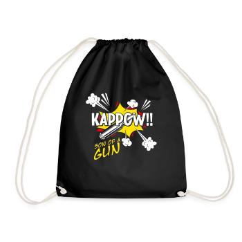 Kappow Bullets Gun Explosion Big bang Aesthetic - Drawstring Bag - black - Front