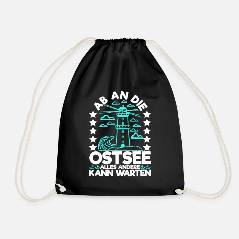 Ostsee Norddeutsch - Turnbeutel - Schwarz