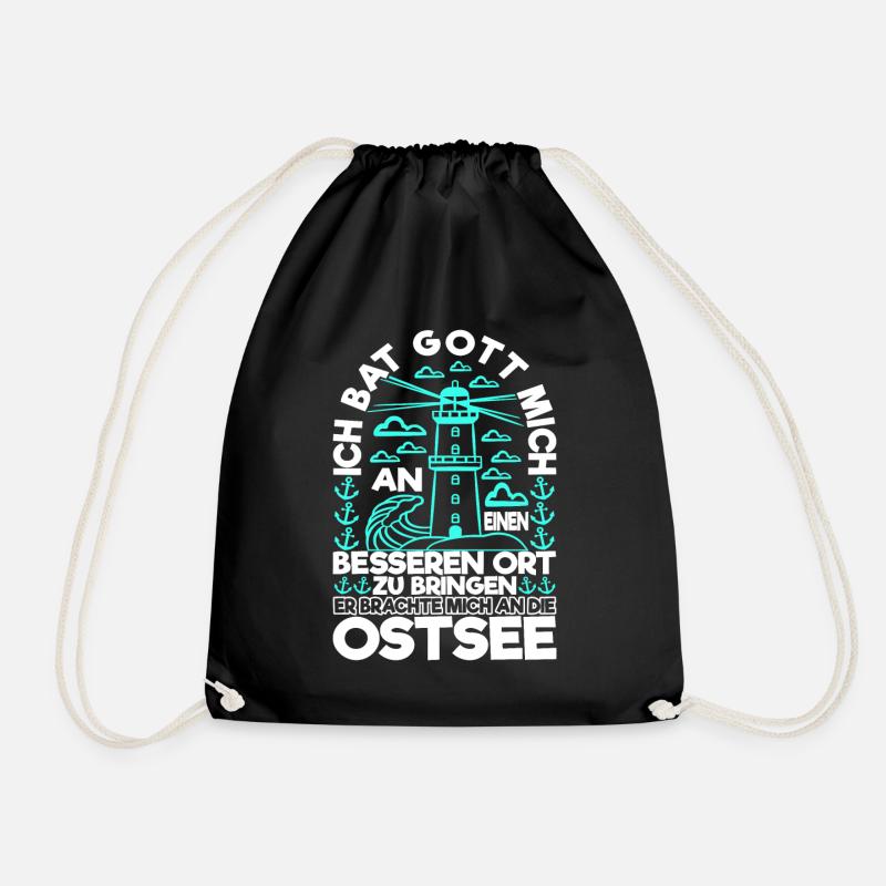 Ostsee Norddeutsch - Turnbeutel - Schwarz