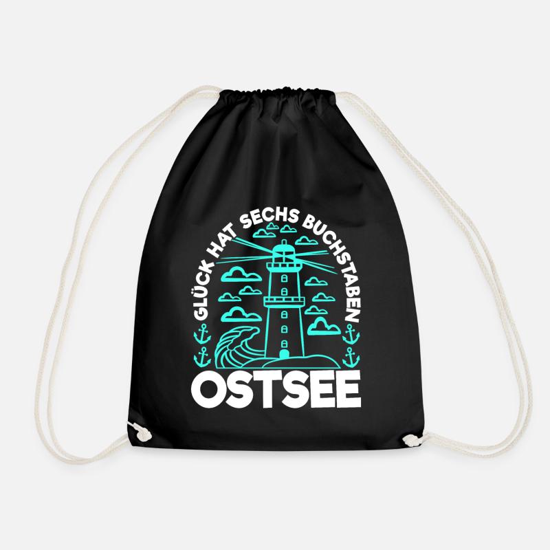 Ostsee Norddeutsch - Turnbeutel - Schwarz