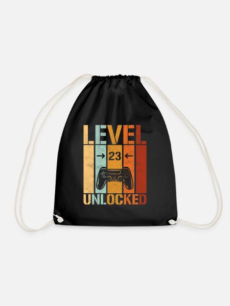 23. Geburtstag Level 23 unlocked - Turnbeutel - Schwarz