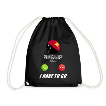 Papua-Neuguinea ruft an Lusiger Flaggen Spruch - Turnbeutel - Schwarz - Vorne