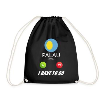 Palau ruft an Lusiger Flaggen Spruch - Turnbeutel - Schwarz - Vorne