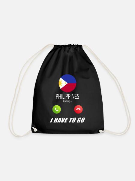 Philippines calls lusiger flags saying - Drawstring Bag - black
