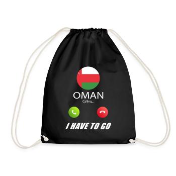Oman calls lusiger flags saying - Drawstring Bag - black - Front