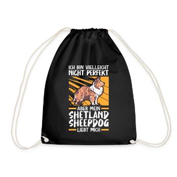 Mein Shetland Sheepdog liebt mich - Turnbeutel - Schwarz - Vorne