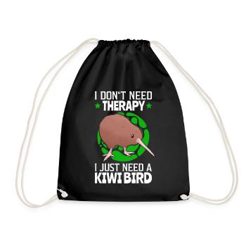 Kiwi Vogel sind meine Therapie Schnepfenstrauß - Turnbeutel - Schwarz - Vorne