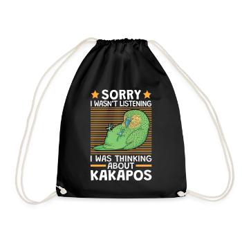 I thought of Kakapos flightless parrot - Drawstring Bag - black - Front