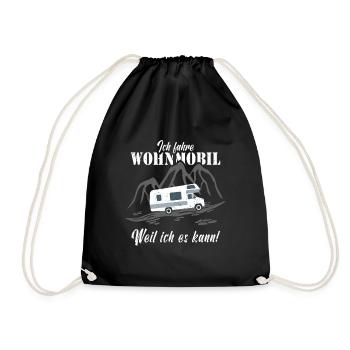 Ich fahre Wohnmobil - Turnbeutel - Schwarz - Vorne