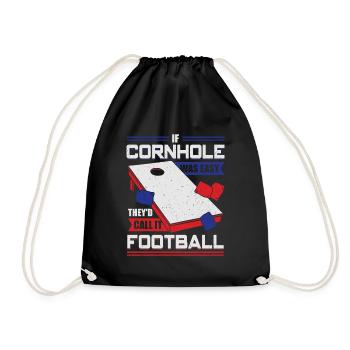 Cornhole Bean Bag Sport Sacklochspieler Geschenk - Turnbeutel - Schwarz - Vorne