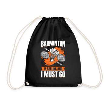 Lustiges Badminton Sport Badmintonspieler Geschenk - Turnbeutel - Schwarz - Vorne
