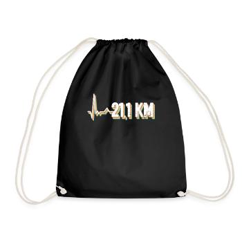 21.1 km - Half Marathon Runner Half Marathon Jogging - Drawstring Bag - black - Front