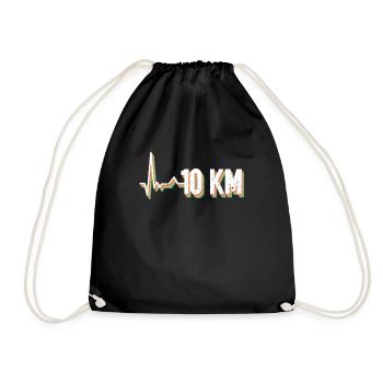 10 Km - 10k Running Training Jogging Runners - Drawstring Bag - black - Front