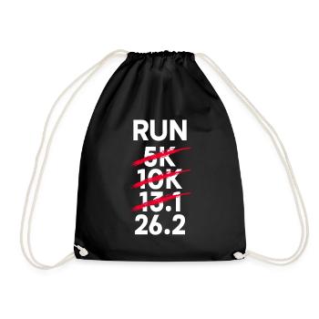 13.1 km running - half marathon runner marathon runner - Drawstring Bag - black - Front